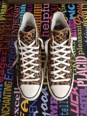 Wild Leopard Print Converse High-Top Sneakers!.